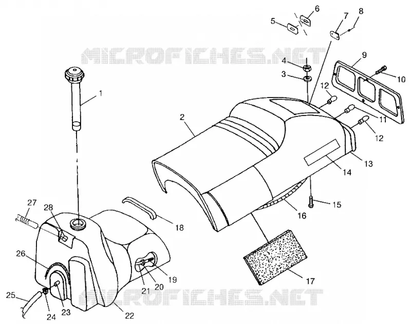 ASIENTO Y TANQUE DE GAS 700 XC 0971766 (4941814181A006)