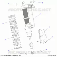 SUSPENSION, REAR MONTAJE DE DESCARGA