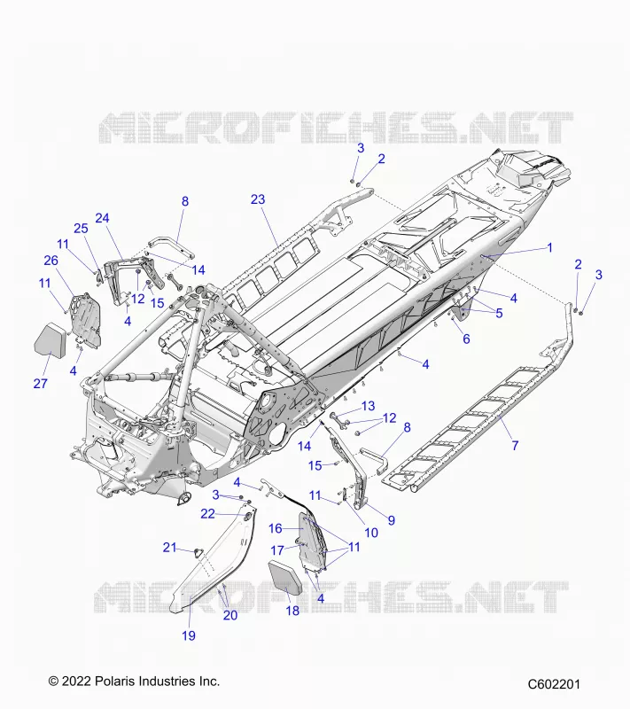 CHASSIS, PROTECCIÃ³N DEL EMBRAGUE, FOOTRESTS, AND RUNNING BOARDS