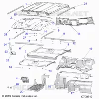 OPT, PREP ROOF, REAR CLOSE OFF, COVER, CAPUCHA LINER, FLOOR, AND DASH