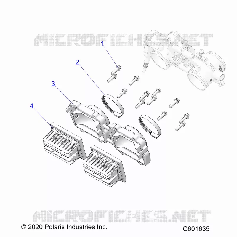 ENGINE, REED VALVE AND CUERPO DE MARIPOSA ADAPTOR