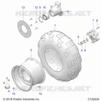 RUEDAS, REAR TIRE AND BRAKE DISC