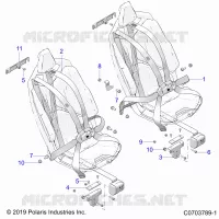 ASIENTO BELT MOUNTING, FRONT, PREMIUM/DELUXE