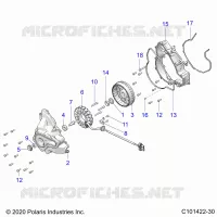 ENGINE, STATOR COVER AND FLYRUEDA