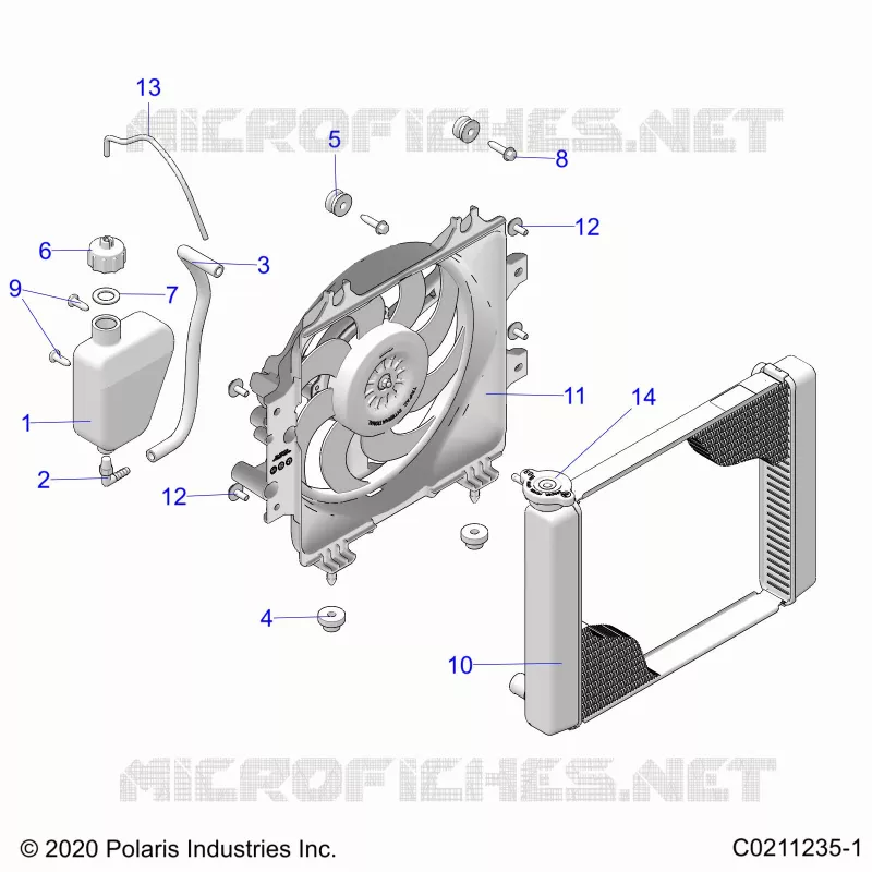 ENGINE, SISTEMA DE REFRIGERACIÃ“N, RADIATOR, FAN & OVERFLOW BOTTLE