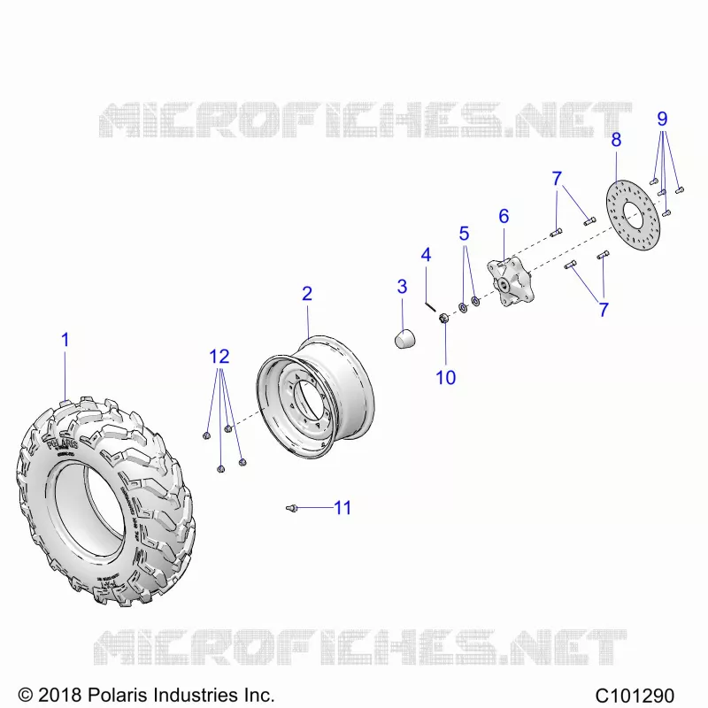 RUEDAS, FRONT TIRE AND BRAKE DISC