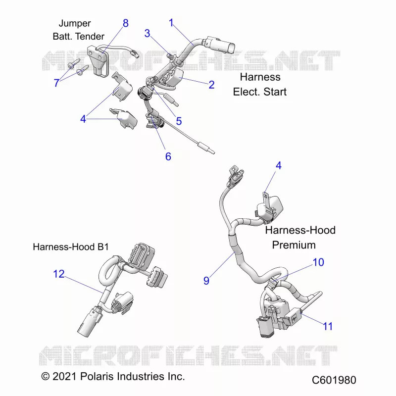 ELECTRICA, WIRE HARNESS, HOOD, ELEC. START