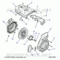 ENGINE, BLOWER HOUSING AND ARRANQUE DE RETROCESO