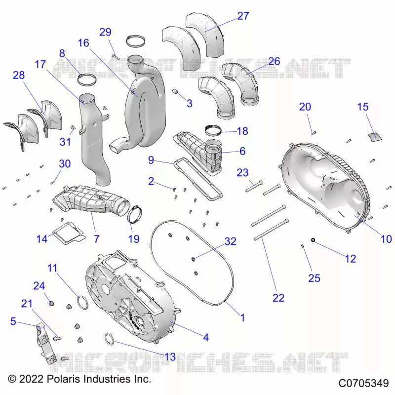TREN, CLUTCH COVER AND DUCTING