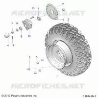 RUEDAS, FRONT TIRE AND BRAKE DISK