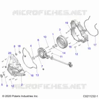 ENGINE, STATOR COVER AND FLYRUEDA
