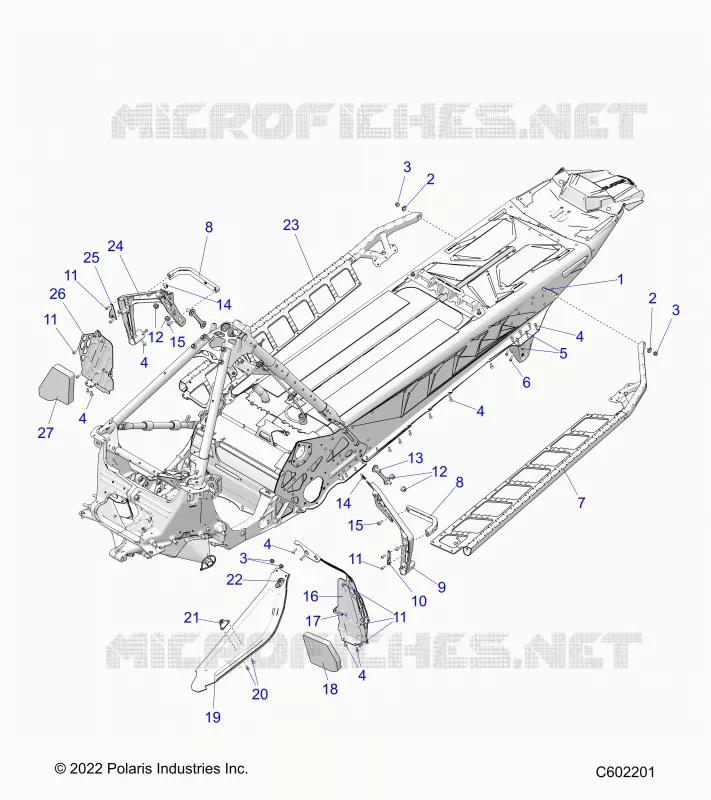 CHASSIS, PROTECCIÃ³N DEL EMBRAGUE, FOOTRESTS, AND RUNNING BOARDS