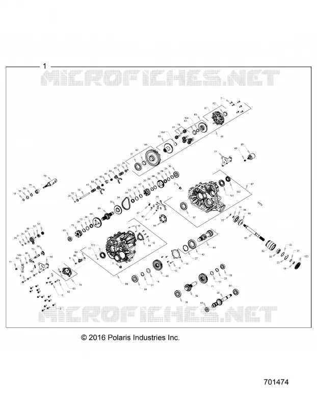 DRIVE TRAIN, PRINCIPAL GEARCASE INTERNALS