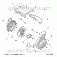 ENGINE, BLOWER HOUSING AND ARRANQUE DE RETROCESO