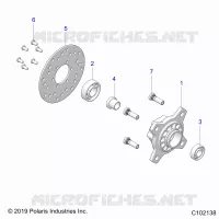 RUEDAS, FRONT HUB AND BRAKE DISK