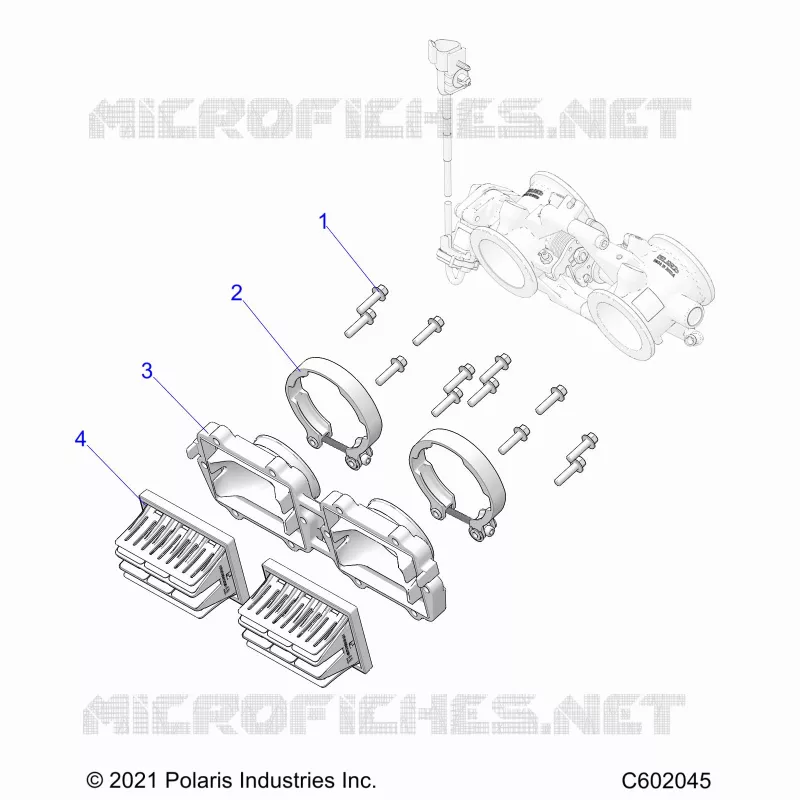 ENGINE, REED VALVE AND CUERPO DE MARIPOSA ADAPTOR