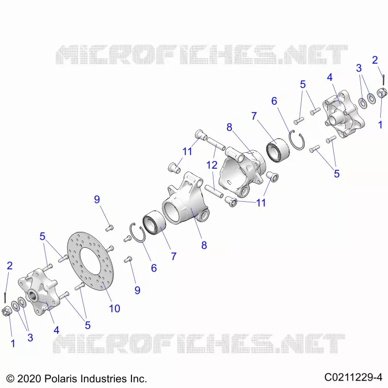 SUSPENSION TRASERA HUBS, CARRIER AND BRAKE DISC