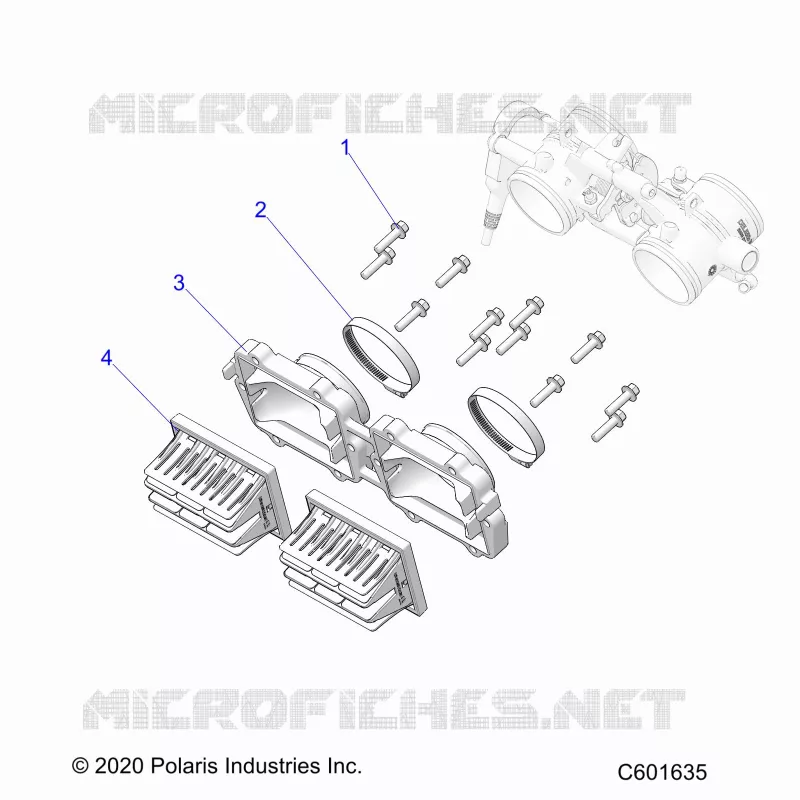 ENGINE, REED VALVE AND CUERPO DE MARIPOSA ADAPTOR