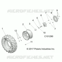 RUEDAS, FRONT TIRE AND BRAKE DISC