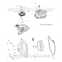 ENGINE, STATOR COVER AND FLYRUEDA