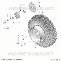 RUEDAS, FRONT TIRE AND BRAKE DISK