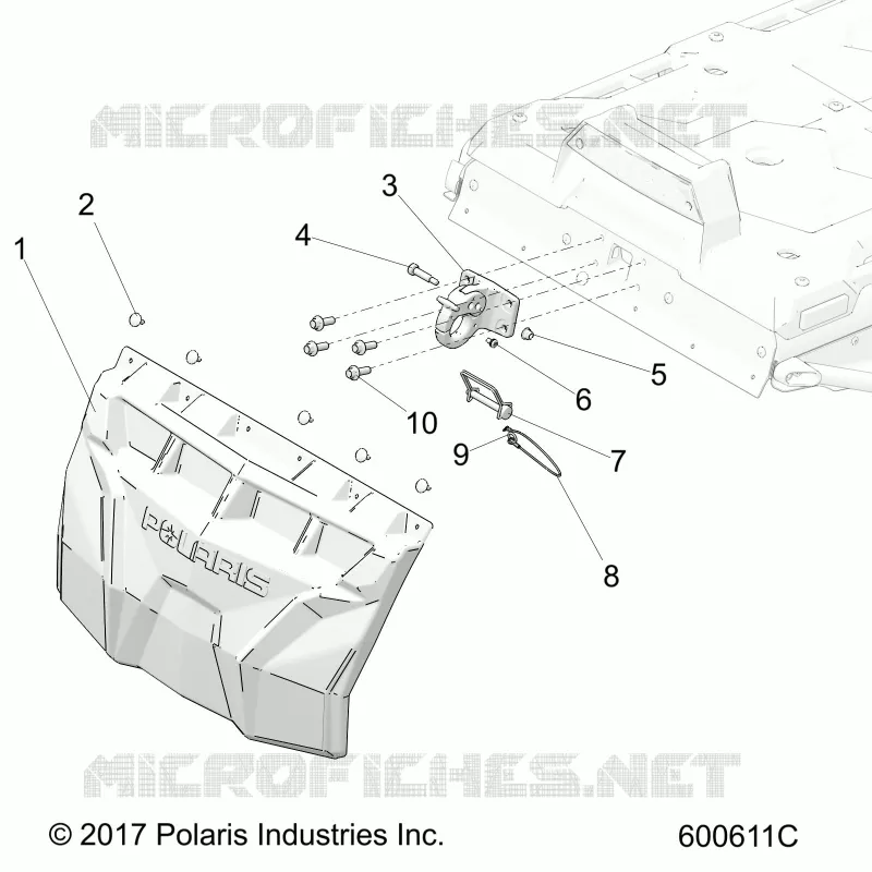 BODY, SNOW FLAP AND HITCH