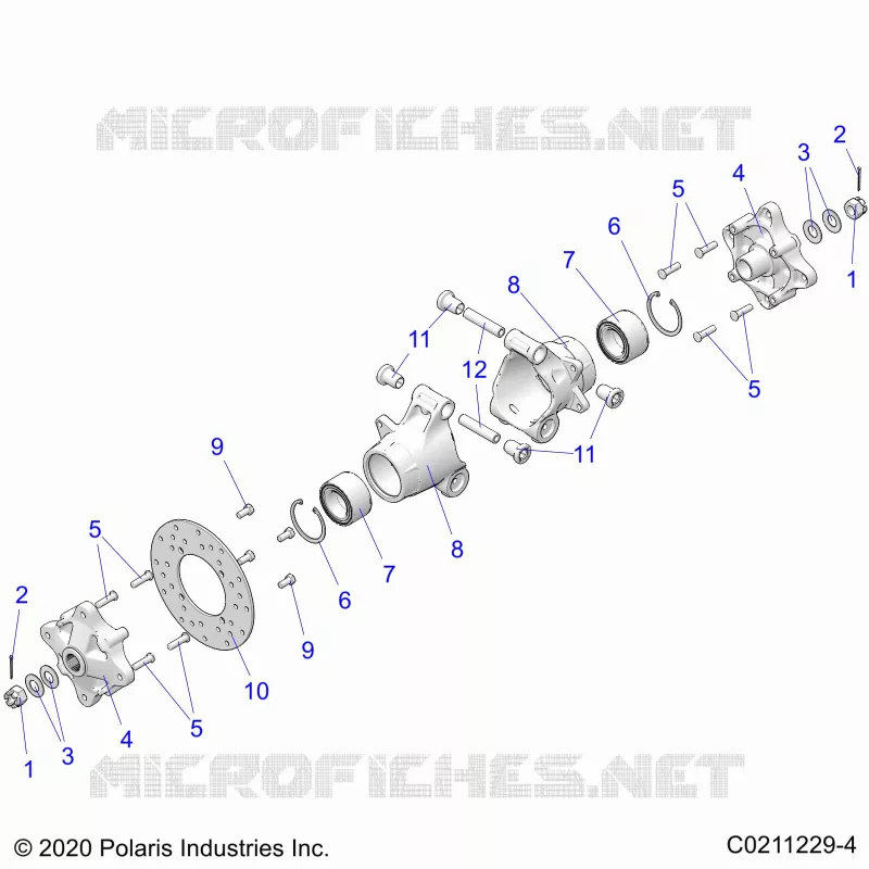 SUSPENSION TRASERA HUBS, CARRIER AND BRAKE DISC