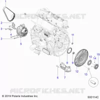 ENGINE, ALTERNADOR, FLYWHEEL, AND STARTER