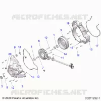ENGINE, STATOR COVER AND FLYRUEDA