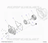 ENGINE, STATOR COVER AND FLYRUEDA