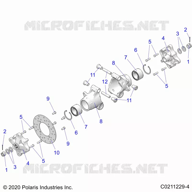 SUSPENSION TRASERA HUBS, CARRIER AND BRAKE DISC