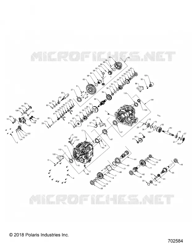 DRIVE TRAIN, PRINCIPAL GEARCASE INTERNALS (TO 9/30/2019)
