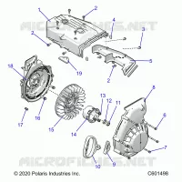ENGINE, BLOWER HOUSING AND ARRANQUE DE RETROCESO