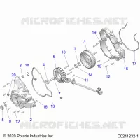 ENGINE, STATOR COVER AND FLYRUEDA