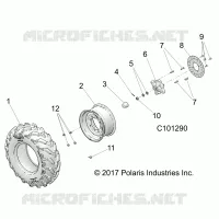 RUEDAS, FRONT TIRE AND BRAKE DISC