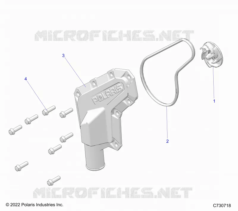 MOTOR, WATERPUMP IMPELLER AND COVER