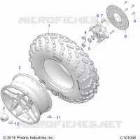RUEDAS, FRONT TIRE AND BRAKE DISC