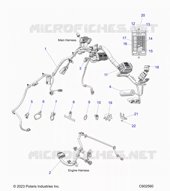 ELECTRICA, WIRE HARNESS,CHASSIS/FUSE BLOCK, ENGINE