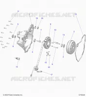 ENGINE, STATOR COVER AND FLYRUEDA