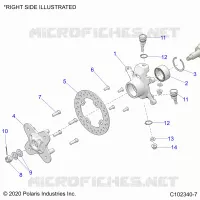 SUSPENSIÃ“N DELANTERA HUB, KNUCKLE AND BRAKE DISC