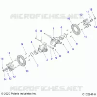 SUSPENSION TRASERA HUBS, CARRIER AND BRAKE DISC- A21SWE57F1/S57C1/C2 (C102247-6)