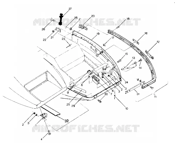 Parachoques y BISAGRA Star, Sprint ES and StarTrak Updated 2/90 (4916811681008A)