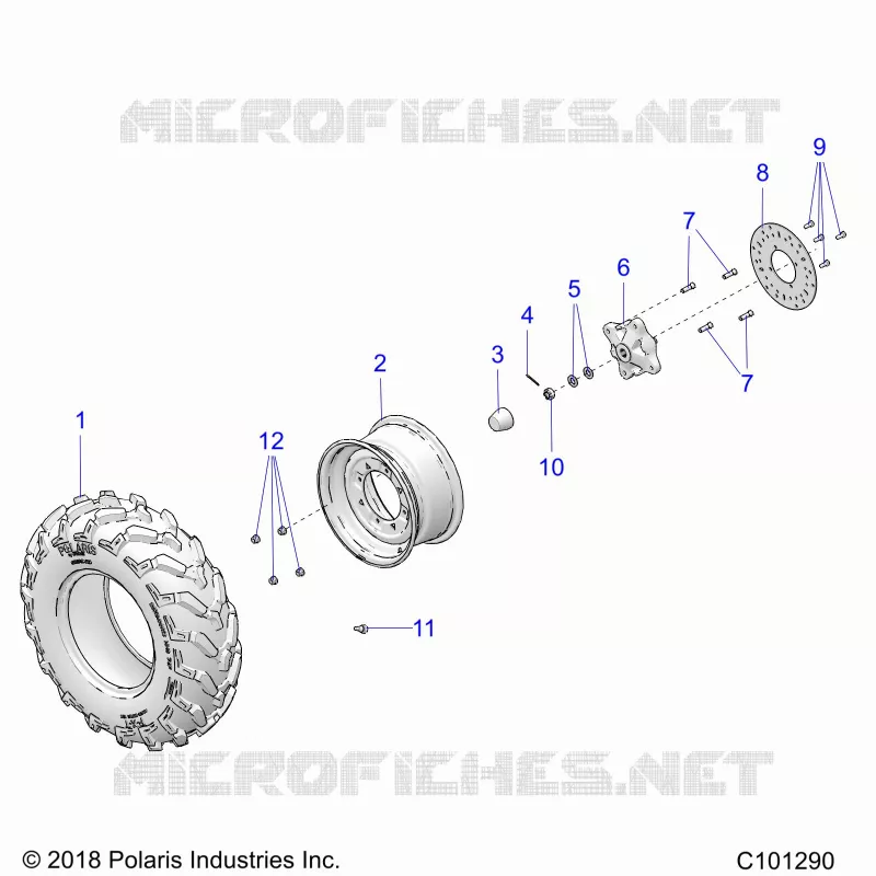 RUEDAS, FRONT TIRE AND BRAKE DISC