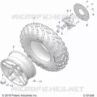 RUEDAS, FRONT TIRE AND BRAKE DISC