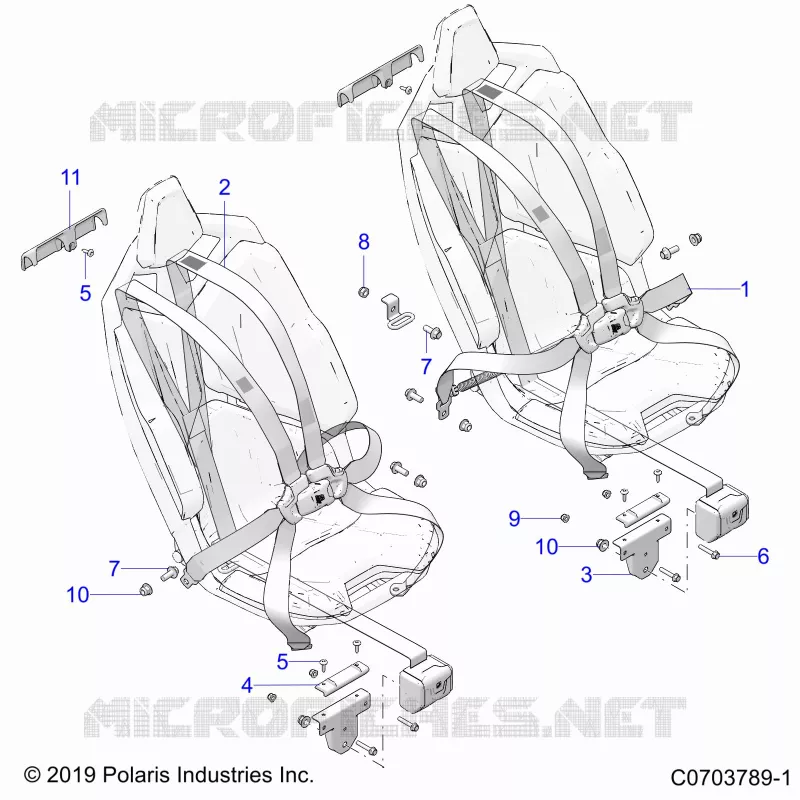 ASIENTO BELT MOUNTING, FRONT, 6 POINT