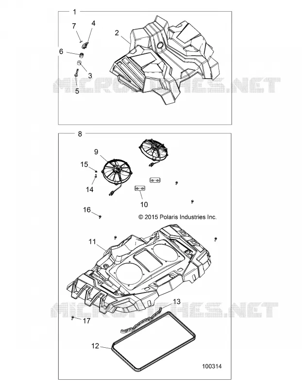 ENGINE, SISTEMA DE REFRIGERACION, FANS AND SHROUDS
