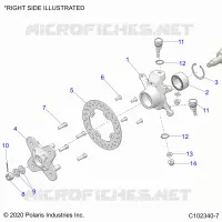 SUSPENSIÃ“N DELANTERA HUB, KNUCKLE AND BRAKE DISC