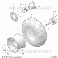 RUEDAS, REAR TIRE AND BRAKE DISC