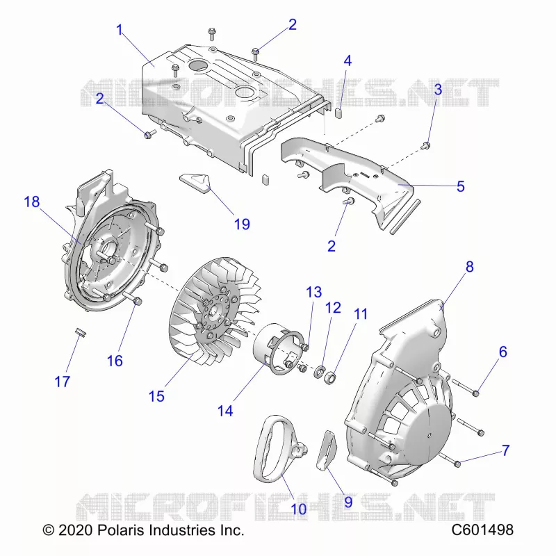 ENGINE, BLOWER HOUSING AND ARRANQUE DE RETROCESO