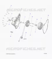 ENGINE, STATOR COVER AND FLYRUEDA
